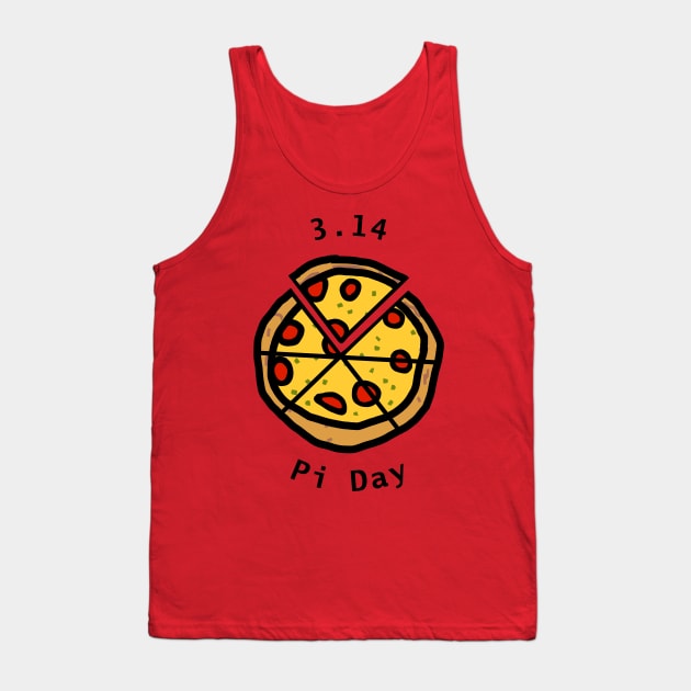 3.14 Pi Day with Pizza Pie Tank Top by ellenhenryart